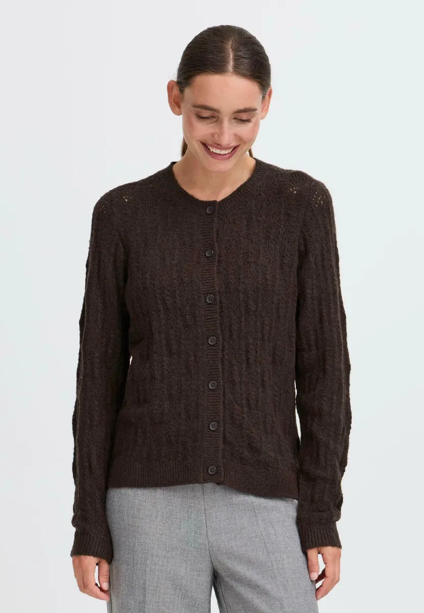 FRSINVA - Strickjacke - chocolate torte melange