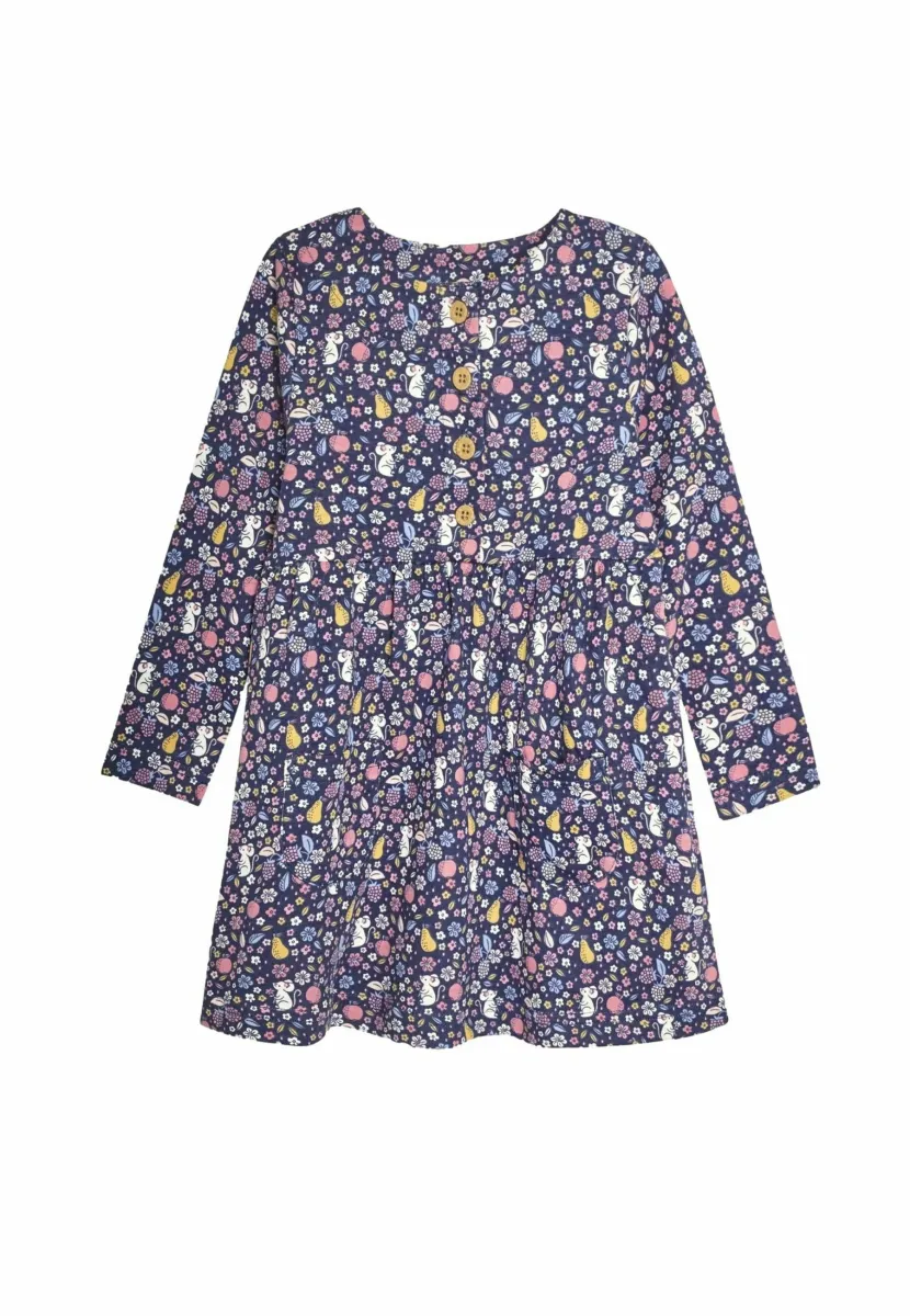 FRUIT AND MOUSE FLORAL FRONT - REGULAR FIT - Blusenkleid - denim