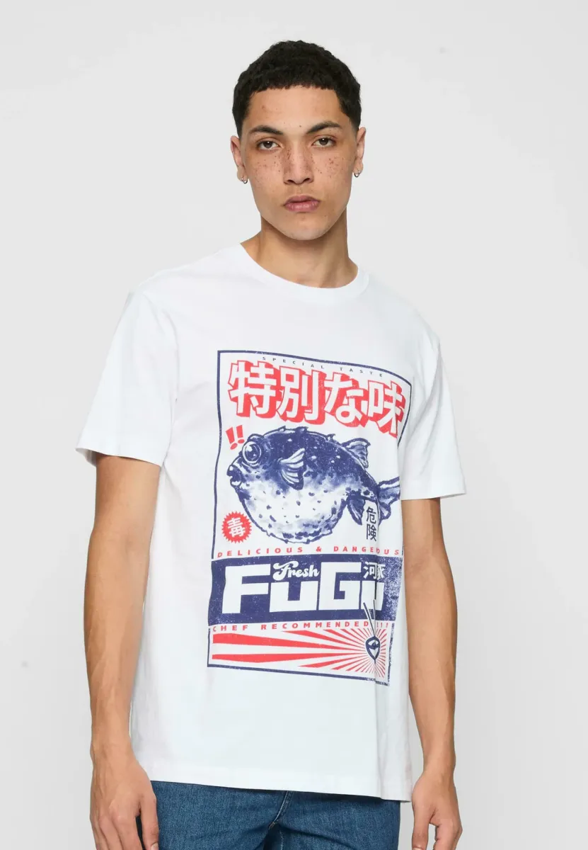 FUGU TEE - T-Shirt print - white