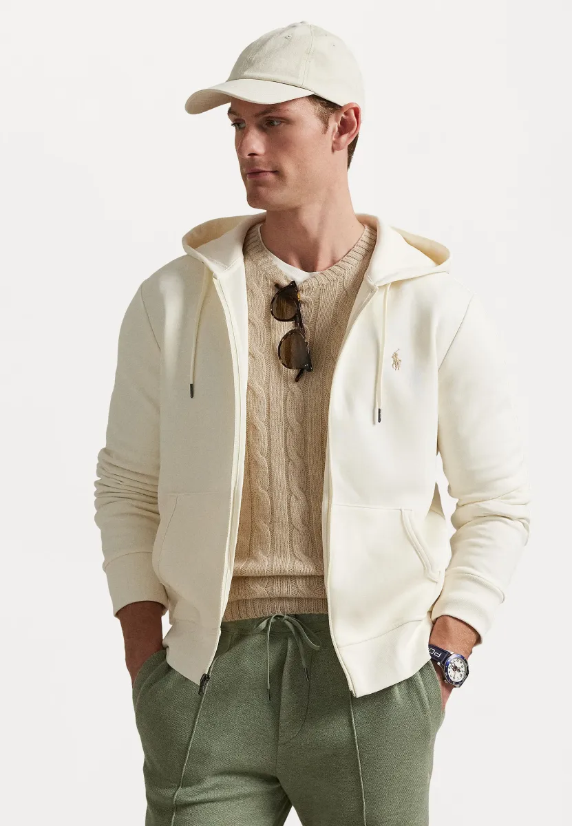FULL ZIP HOODIE - Sweatjacke - pale cream