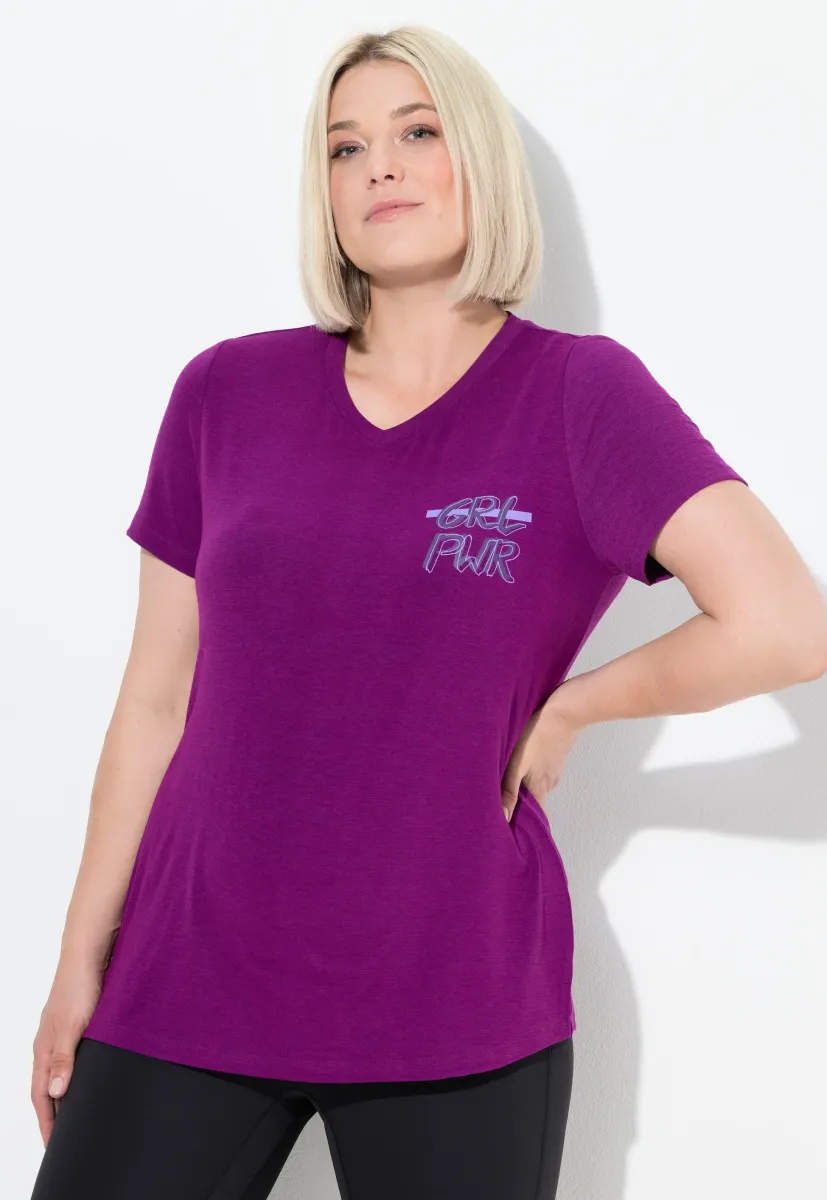 FUNKTIONS-CUT-OUTS V-AUSSCHNITT HALBARM - T-Shirt print - pale plum