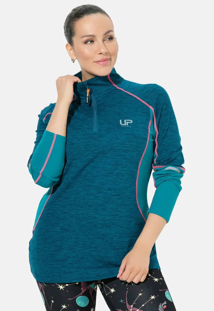 FUNKTIONS STEHKRAGEN ZIPPER LANGARM - Langarmshirt - dark petrol