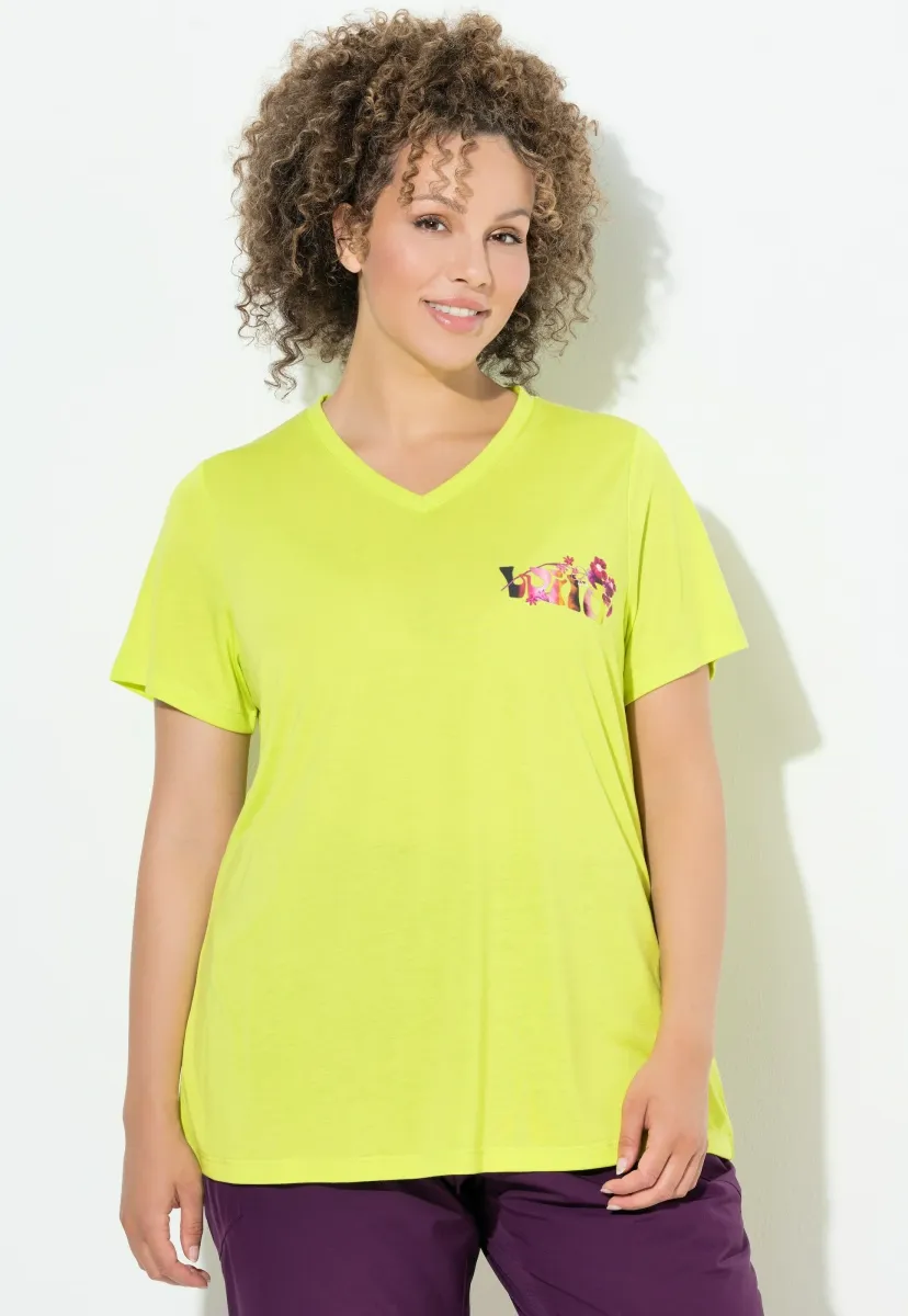 FUNKTIONS WILD, V-AUSSCHNITT, HALBARM - T-Shirt print - lime