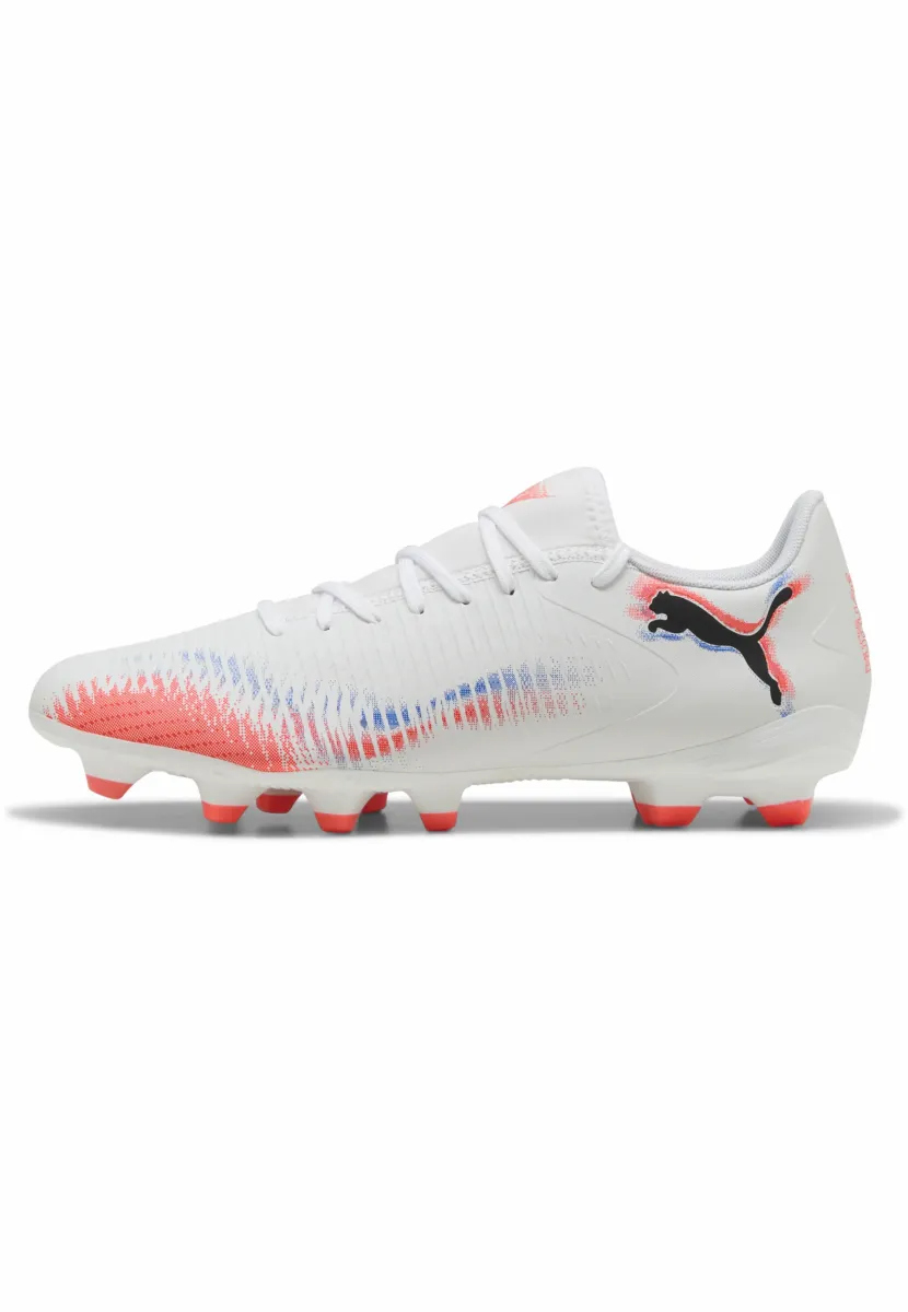 FUTURE 8 PLAY FG/AG - Fußballschuhe Kunstrasen - puma white-puma black-glowing red