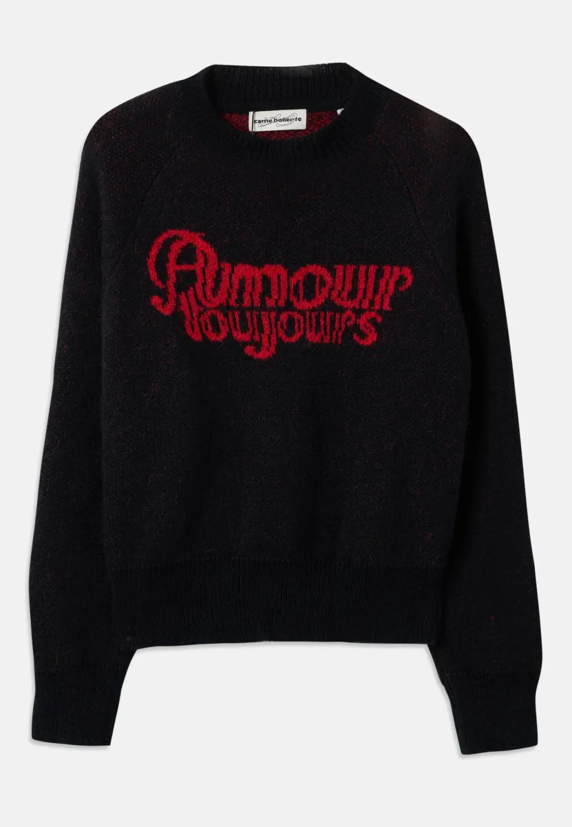 FUZZY LOVE UNISEX - Strickpullover - black