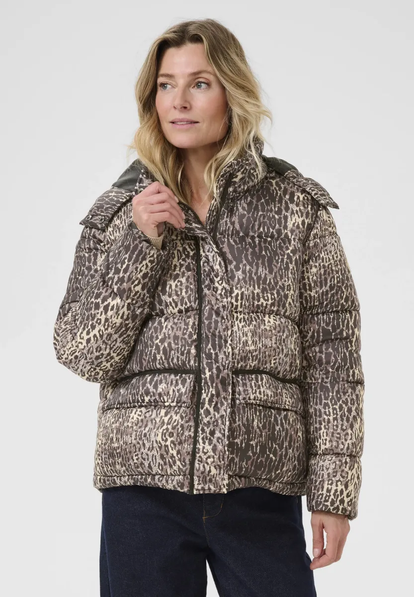 GAIAGRO SHORT PRINTED  - Winterjacke - licorice leopard