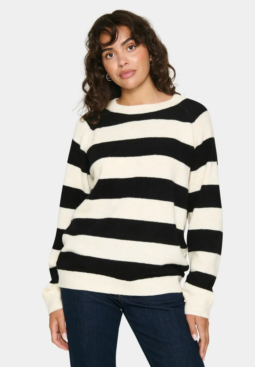 GARBIESZ - Strickpullover - ice black stripe