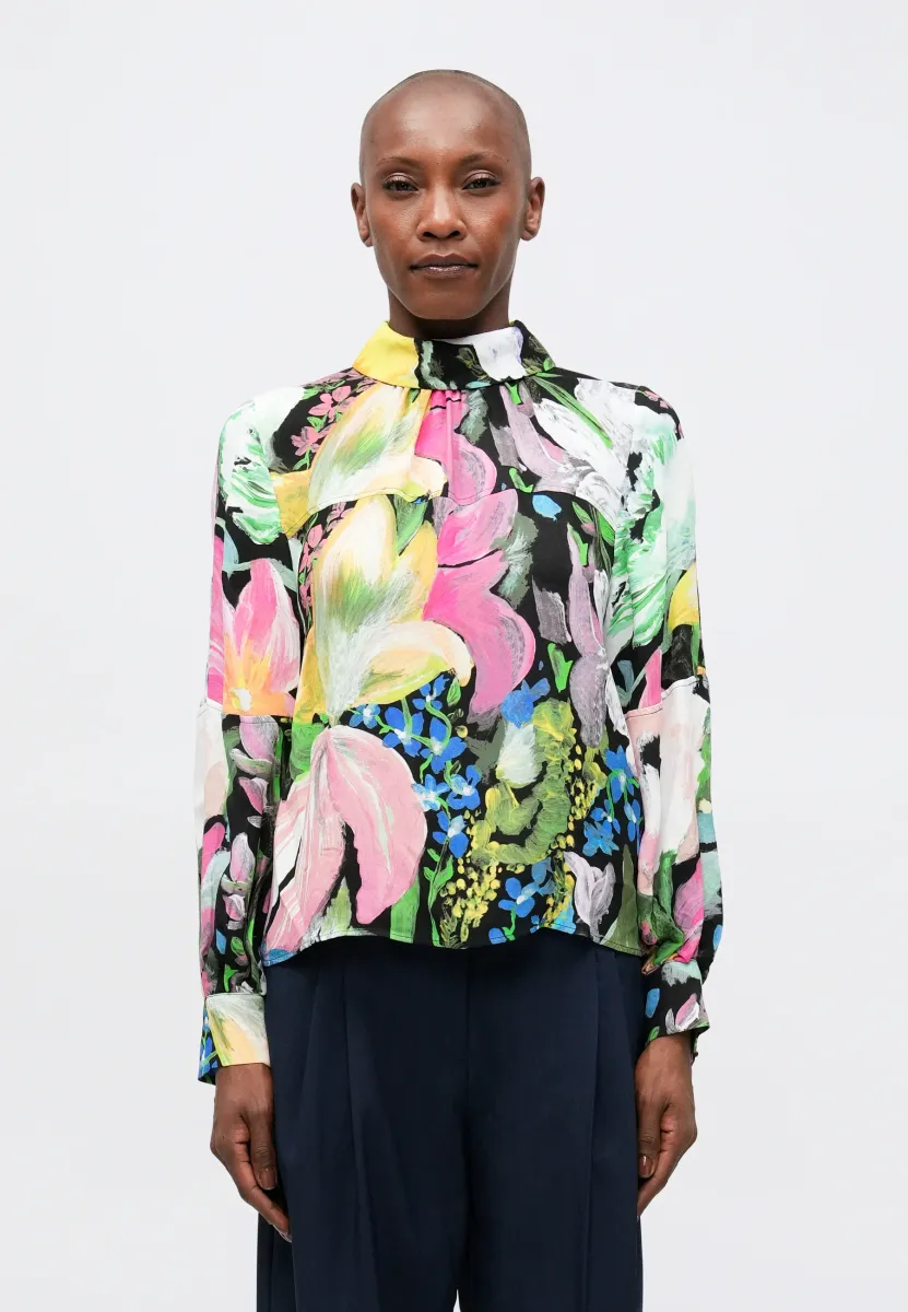 GATHERED LONG SLEEVE - Bluse - multi-coloured