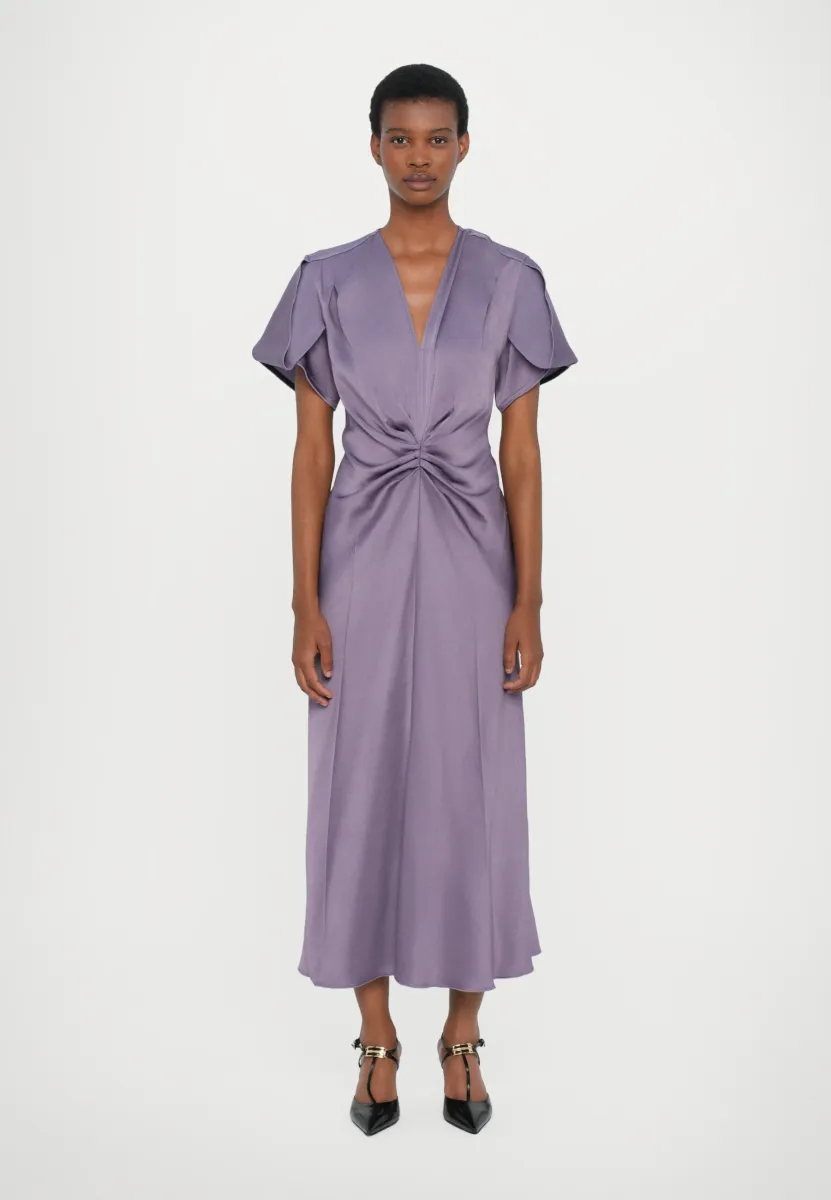 GATHERED MIDI DRESS - Cocktailkleid/festliches Kleid - purple