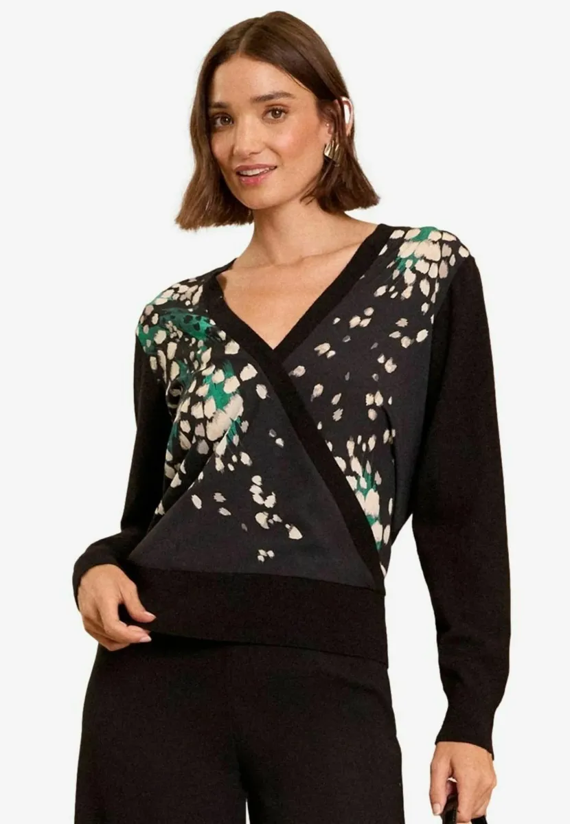 GAUGE MIX - REGULAR FIT - Strickpullover - black