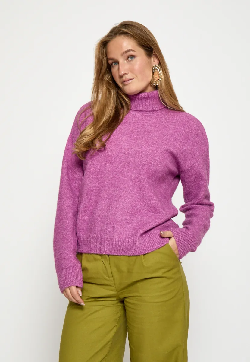 GEA HIGH NECK - Strickpullover - bodacious pink