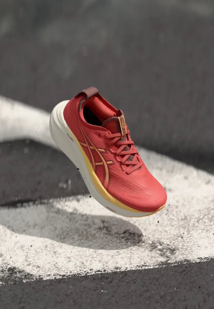 GEL NIMBUS 27 - Laufschuh Straße - dark pink clay/orange glow