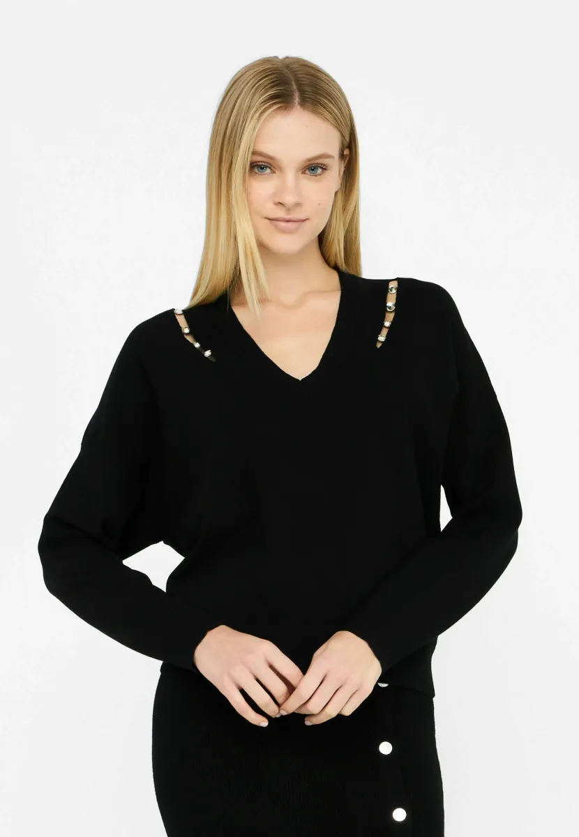 GEMSTONES - Strickpullover - black