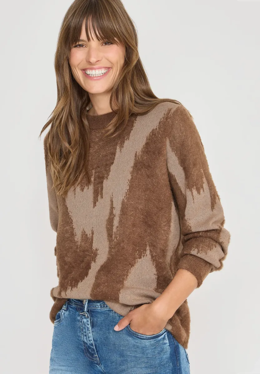 GEMUSTERTER  - Strickpullover - braun