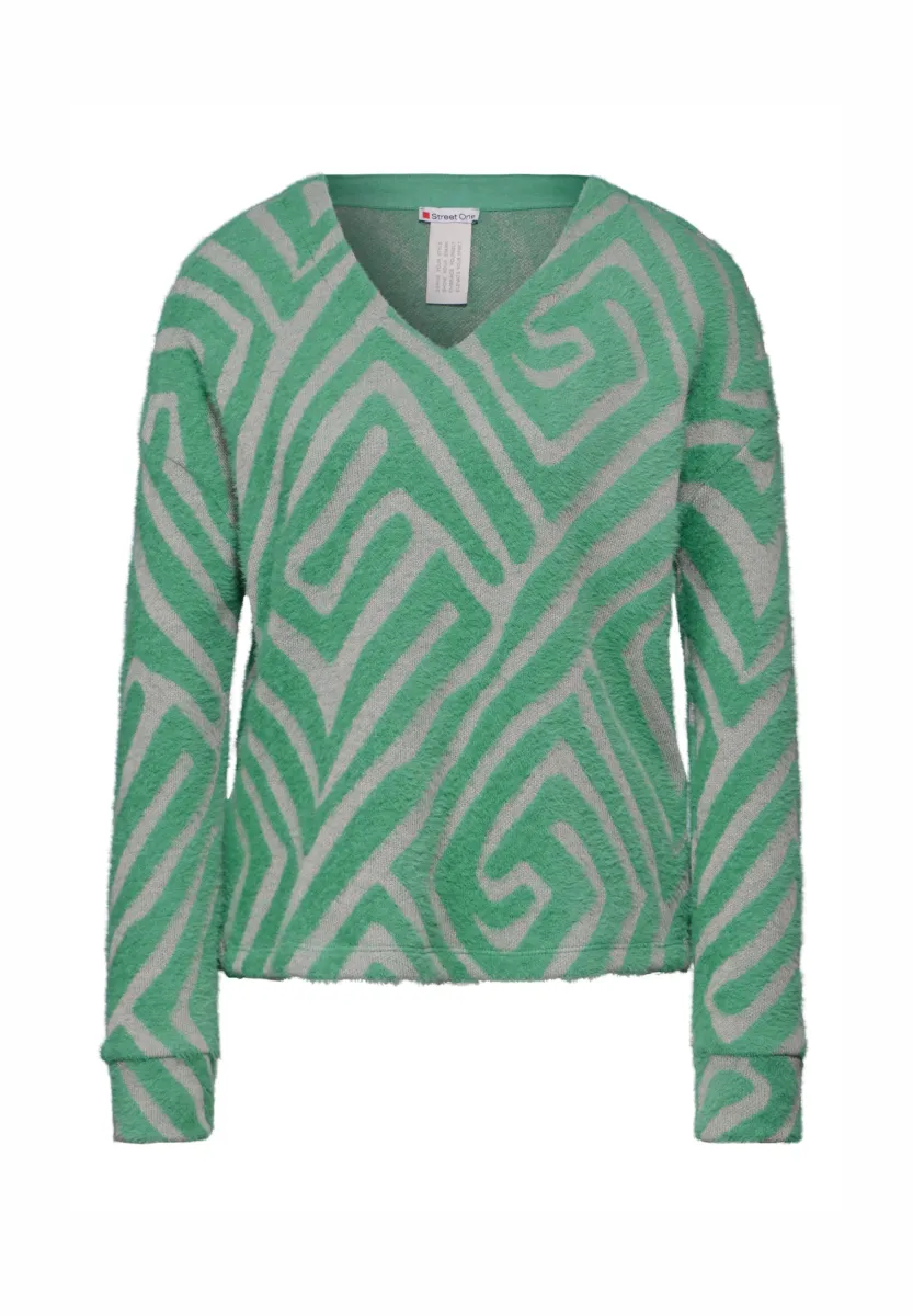 GEMUSTERTES COZY - Strickpullover - grün