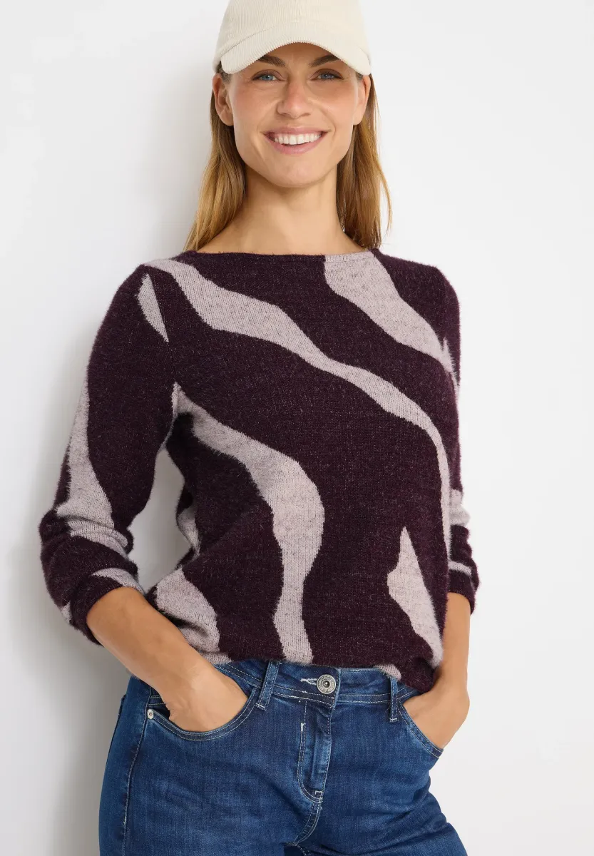 GEMUSTERTES - Strickpullover - rot