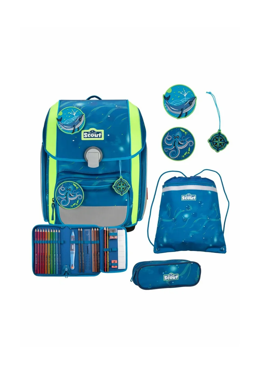 GENIUS SET 4-TEILIG - Schulranzen Set - deep sea
