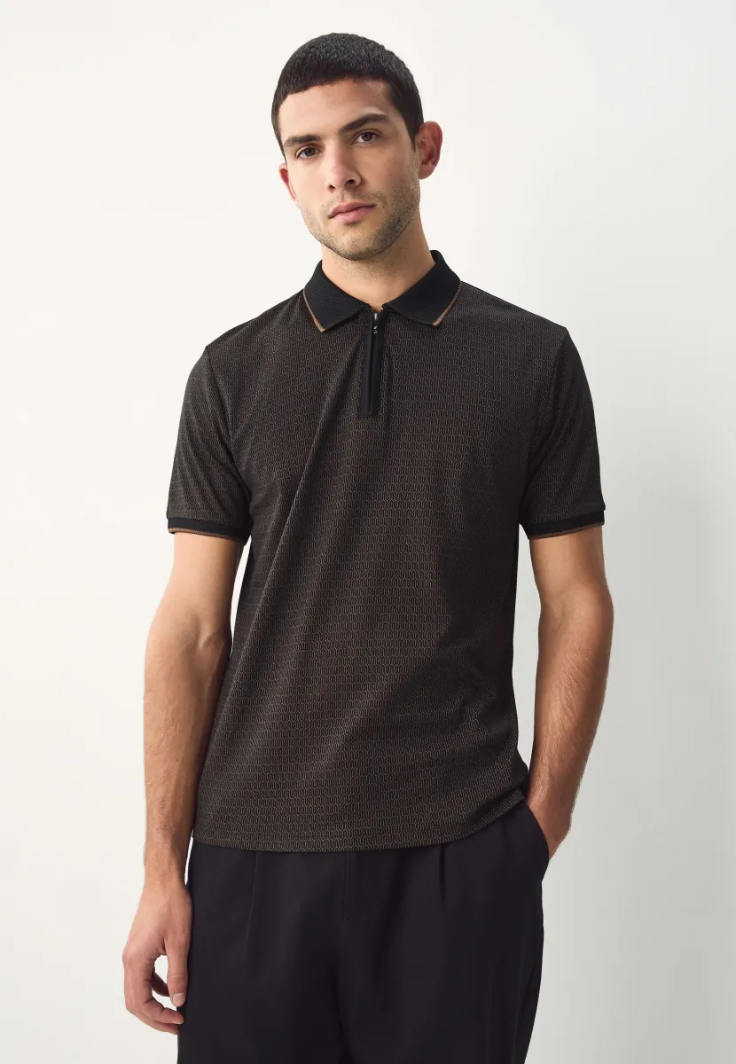 GEO PRINT - Poloshirt - black