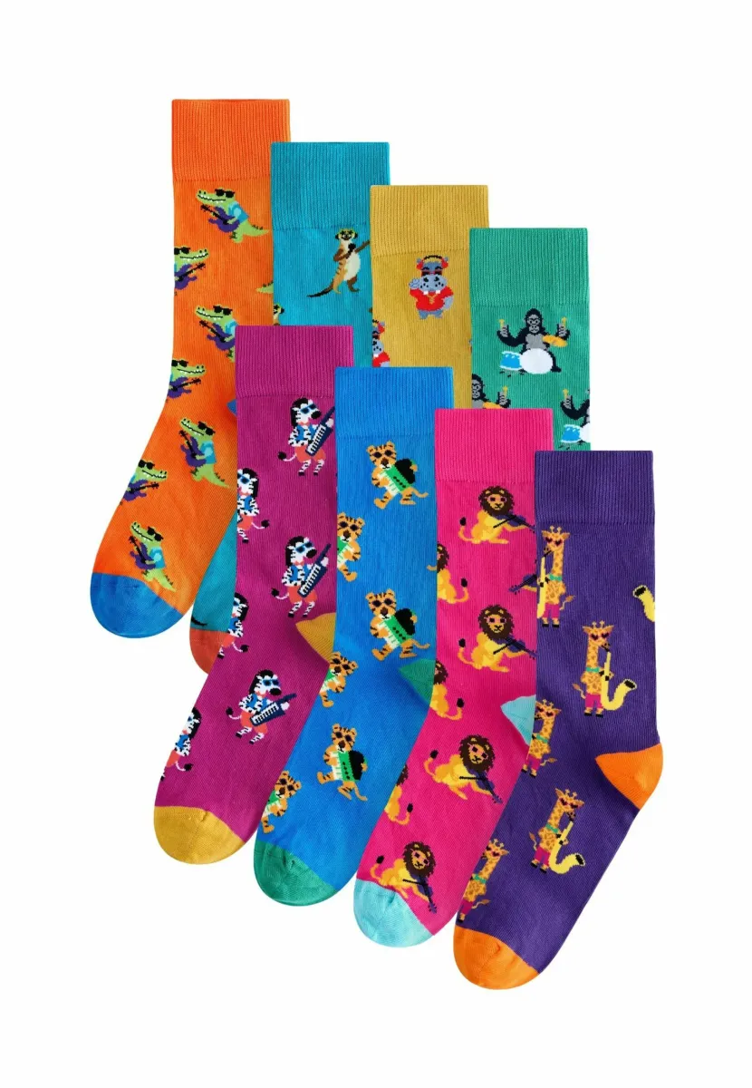 GEOMETRIC PATTERN EIGHT PACK - Socken - bright red orange blue