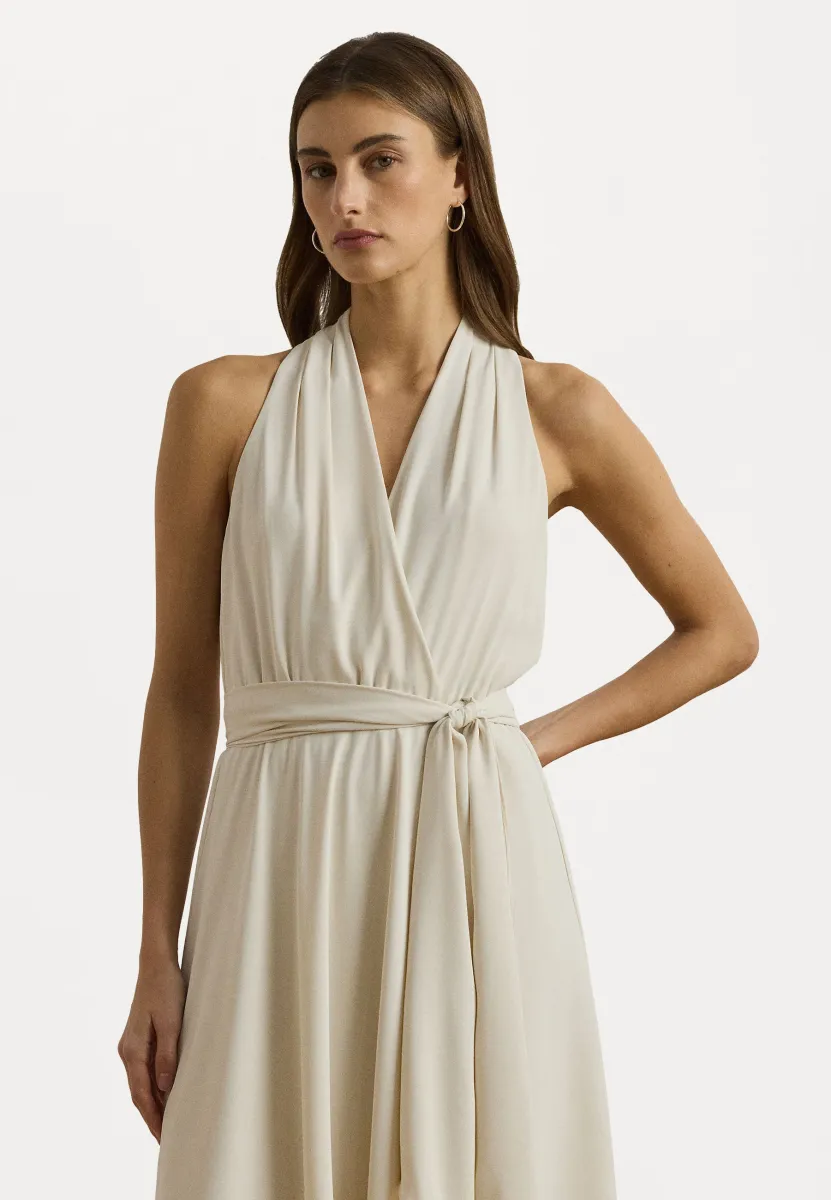 GEORGETTE HALTER COCKTAIL DRESS - Cocktailkleid/festliches Kleid - mascarpone cream