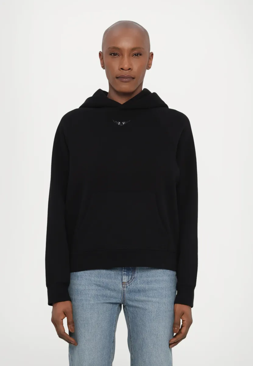 GEORGY WINGS STRASS - Kapuzenpullover - noir