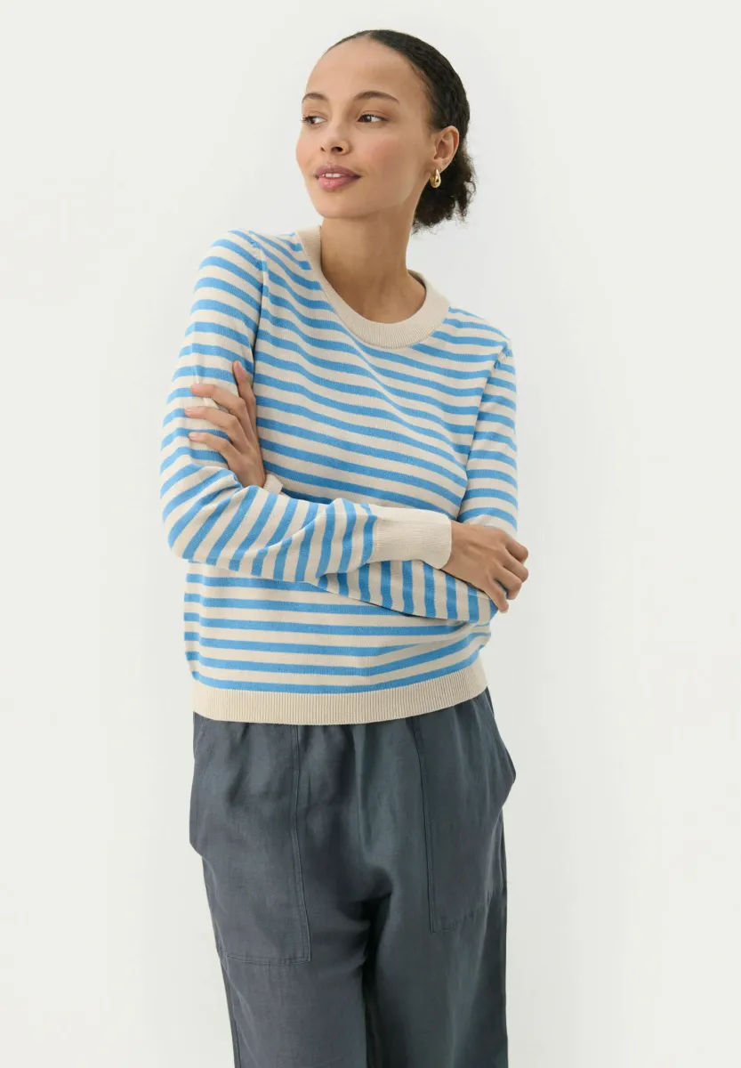 GERTIE - Strickpullover - silver lake blue stripe