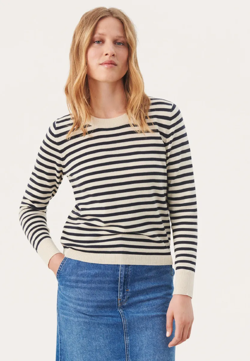 GERTIE - Strickpullover - whitecap gray stripe