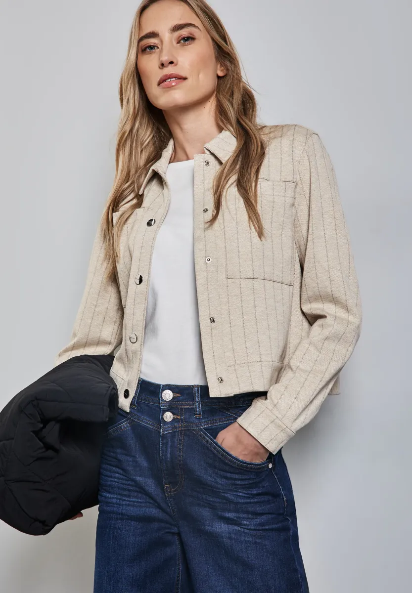GESTREIFTE - Übergangsjacke - beige