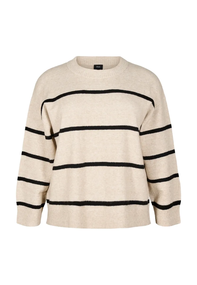 GESTREIFTER IN LOCKERER PASSFOR - Strickpullover - simply t mel comb