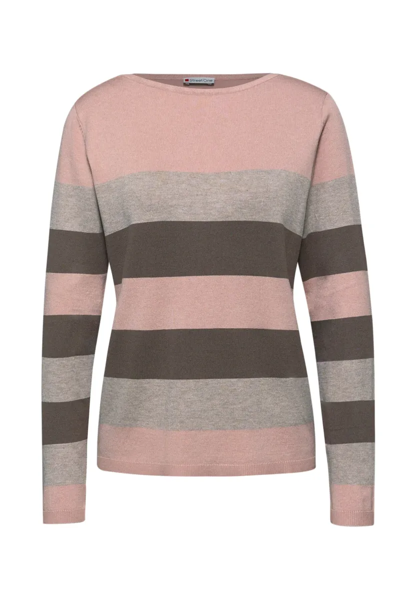 GESTREIFTER PULLOVER - Strickpullover - rosa