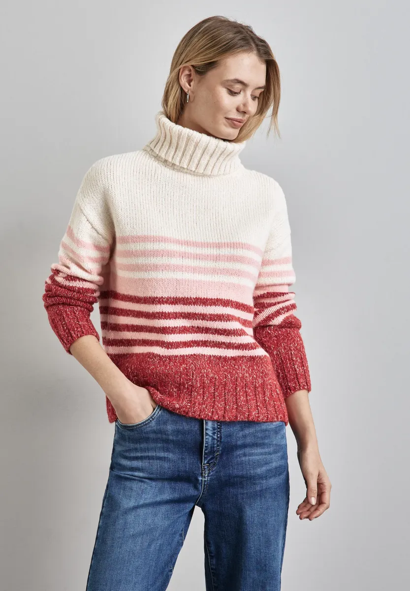 GESTREIFTER - Strickpullover - rosa