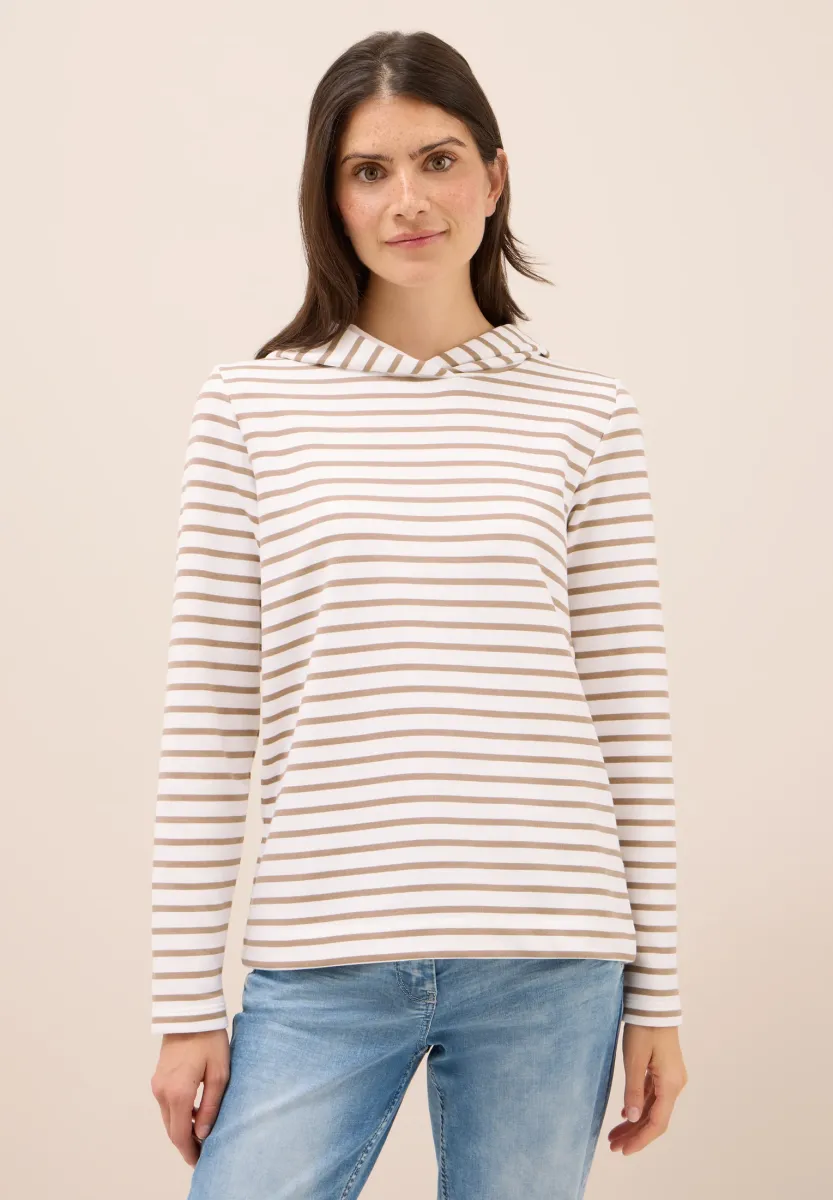 GESTREIFTES  - Kapuzenpullover - braun