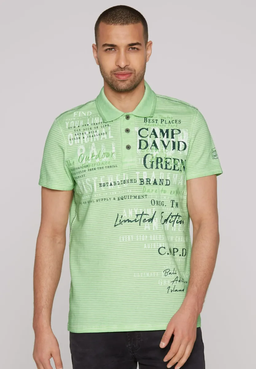 GESTREIFTES MIT PRINTS UND STICKEREIEN - Poloshirt - green lemon