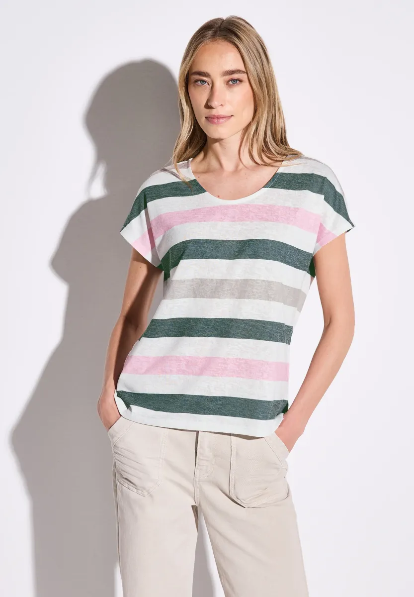 GESTREIFTES - T-Shirt print - weiß