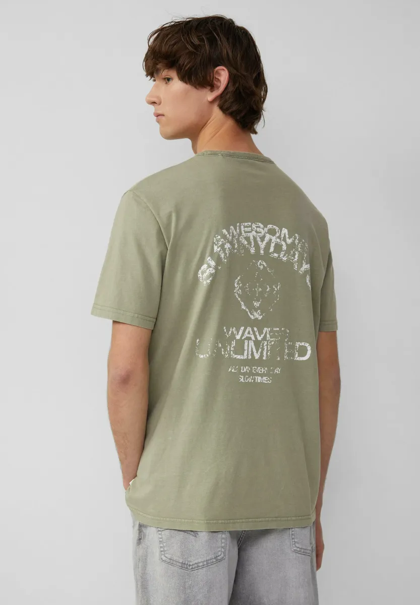 GEWASCHENES MIT FRONT- UND RÜCKEN - T-Shirt print - hellgrün