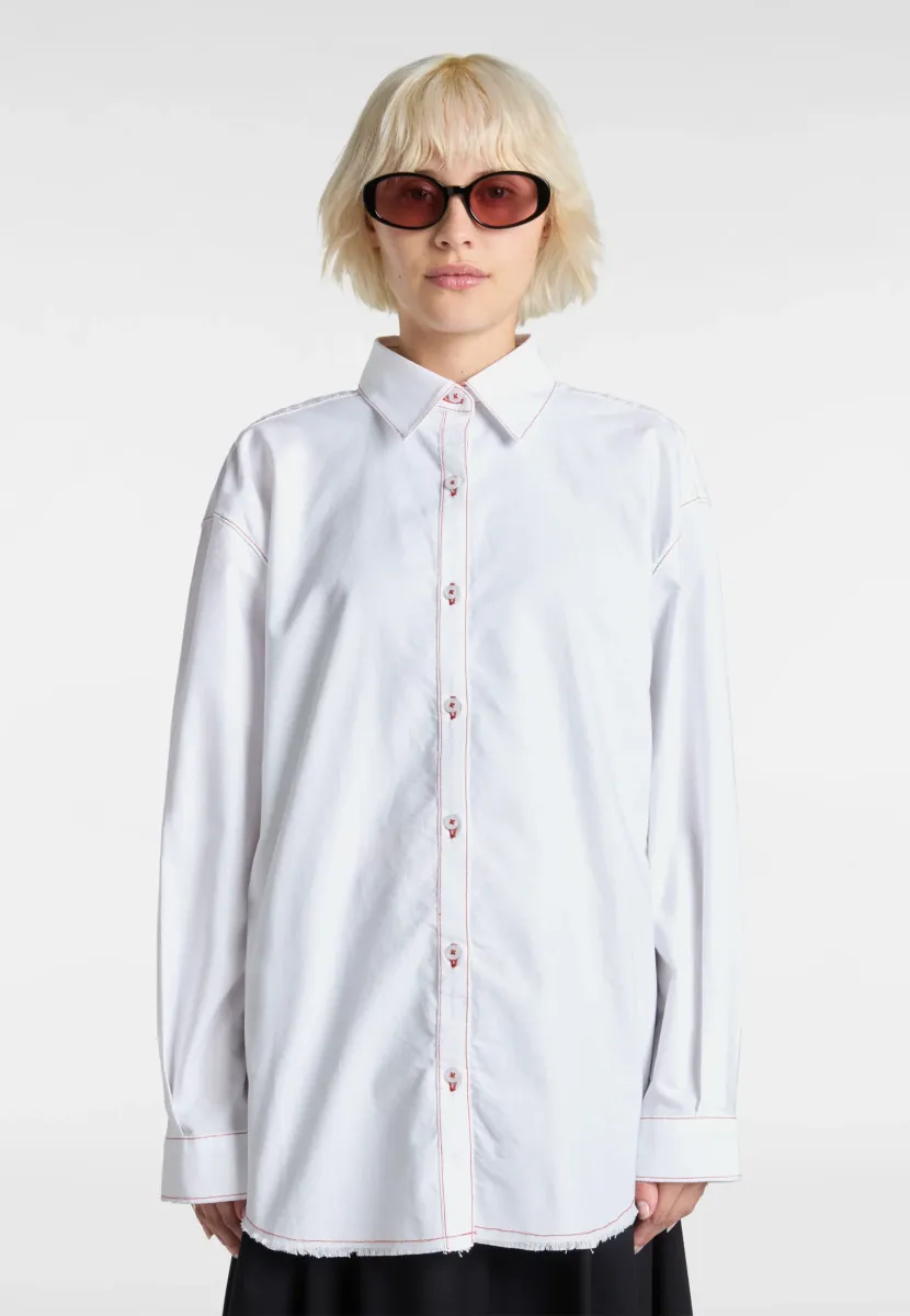GILLIAN GRAPHIC BUTTON DOWN - Hemdbluse - white