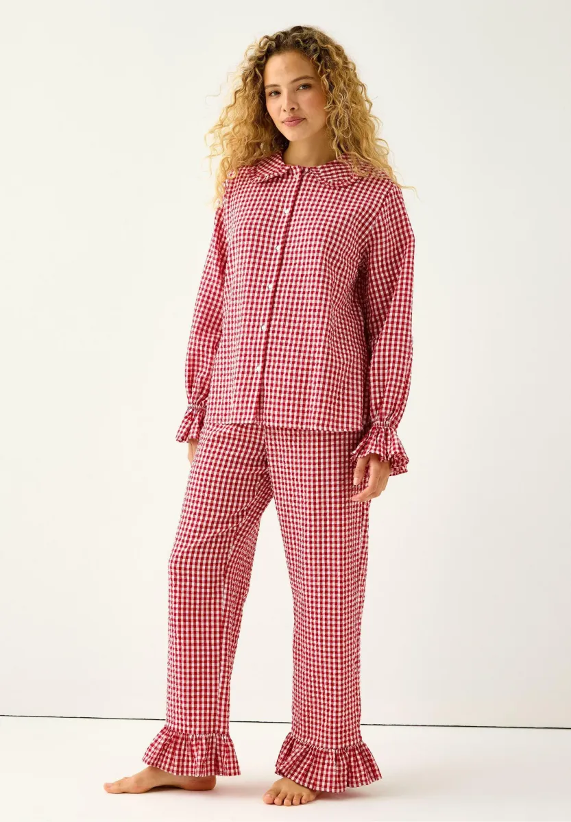 GINGHAM - Nachtwäsche Hose - red