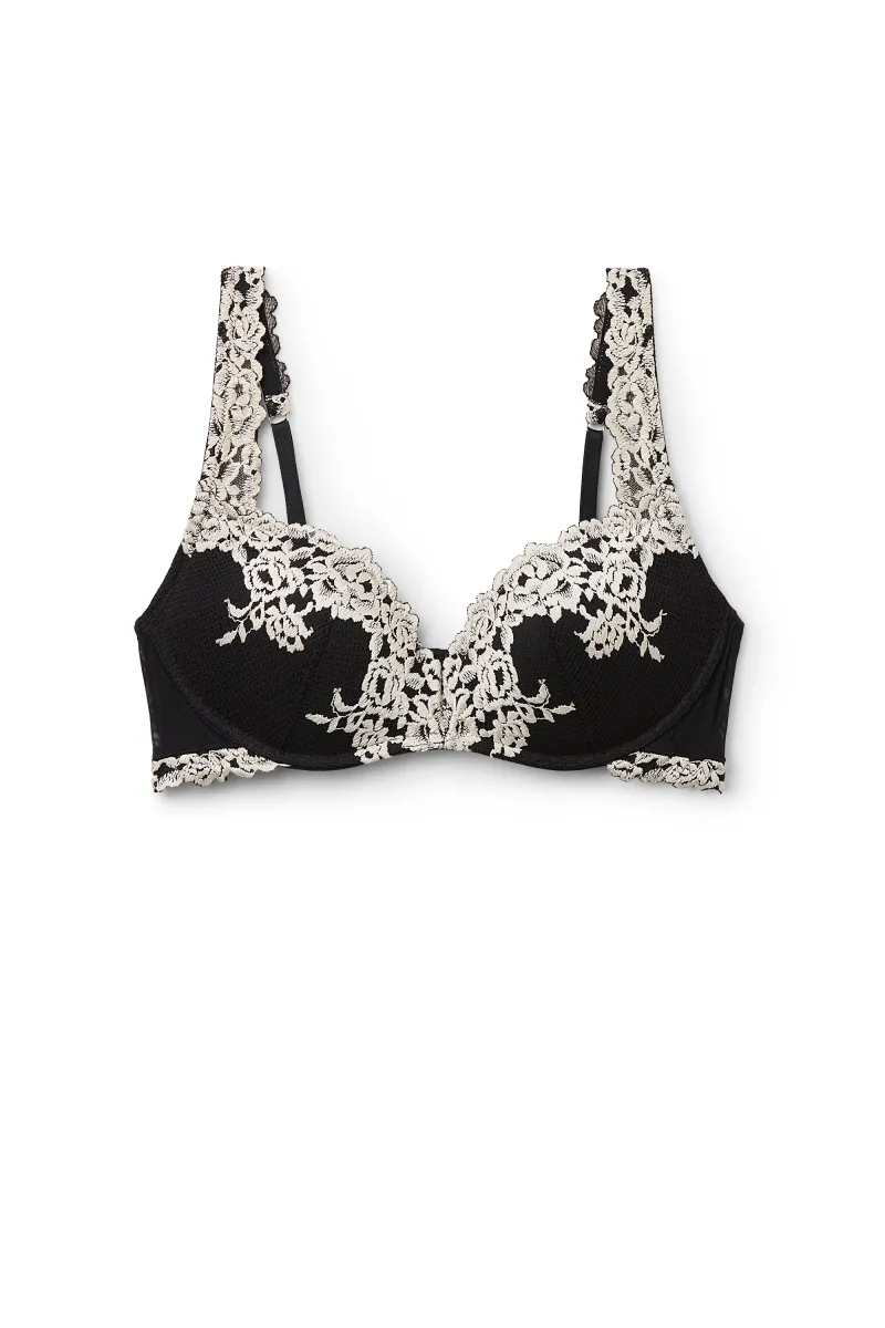 GIOIA PRETTY FLOWERS SUPER - Push-up BH - nero/ivory