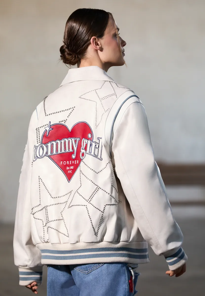 GIRL PRESS JACKET - Lederjacke - ecru