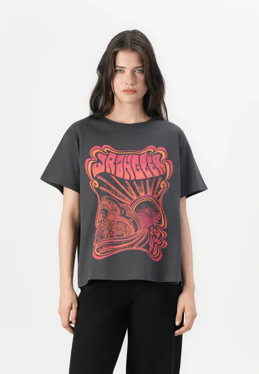 GIRLFRIEND TEE - T-Shirt print - faded black