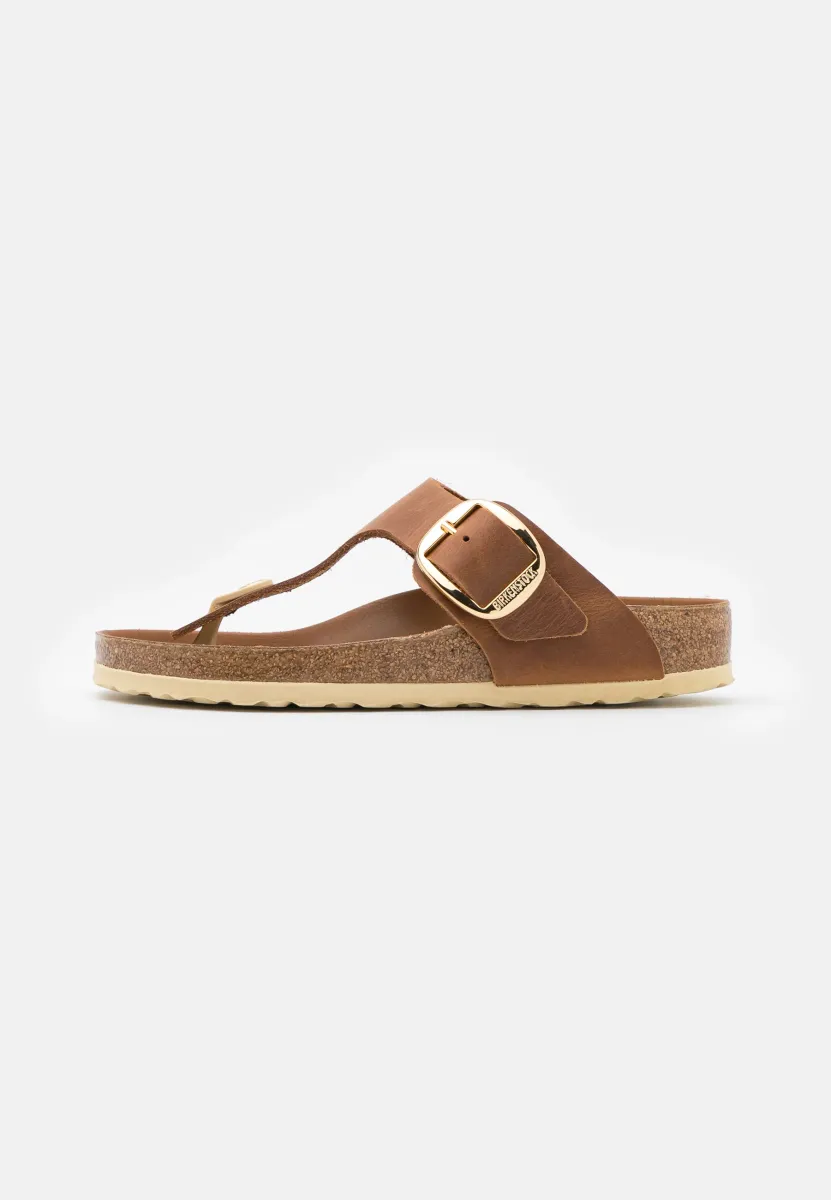 GIZEH BIG BUCKLE LEOI HEX REGULAR - Riemensandalette - cognac