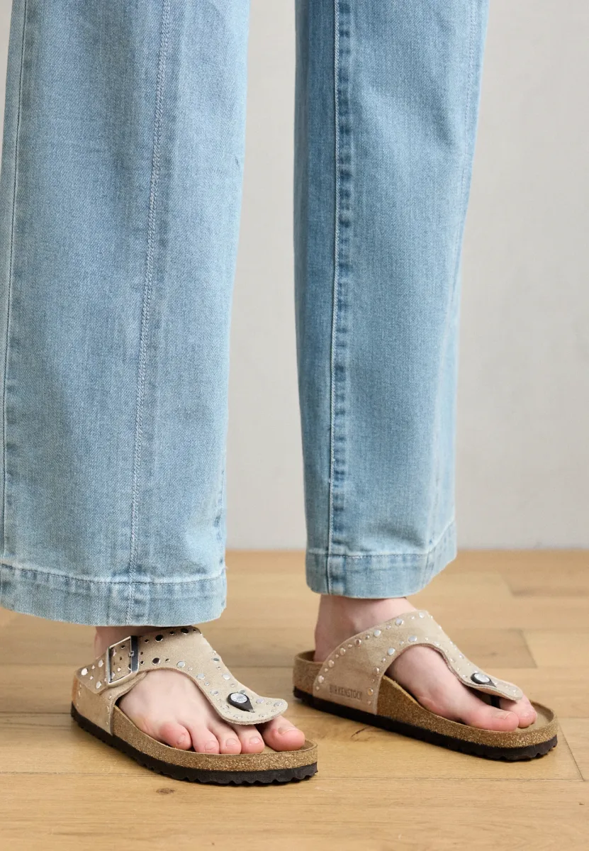 GIZEH RIVET LEVE NARROW - Riemensandalette - taupe