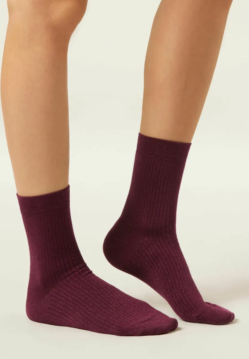GLITTER - Socken - bordeaux