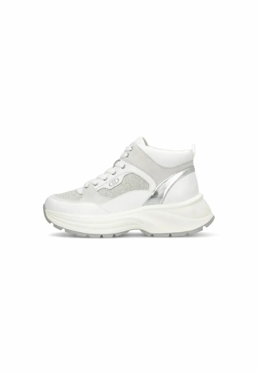 GLITTERY  MID - Sneaker low - white