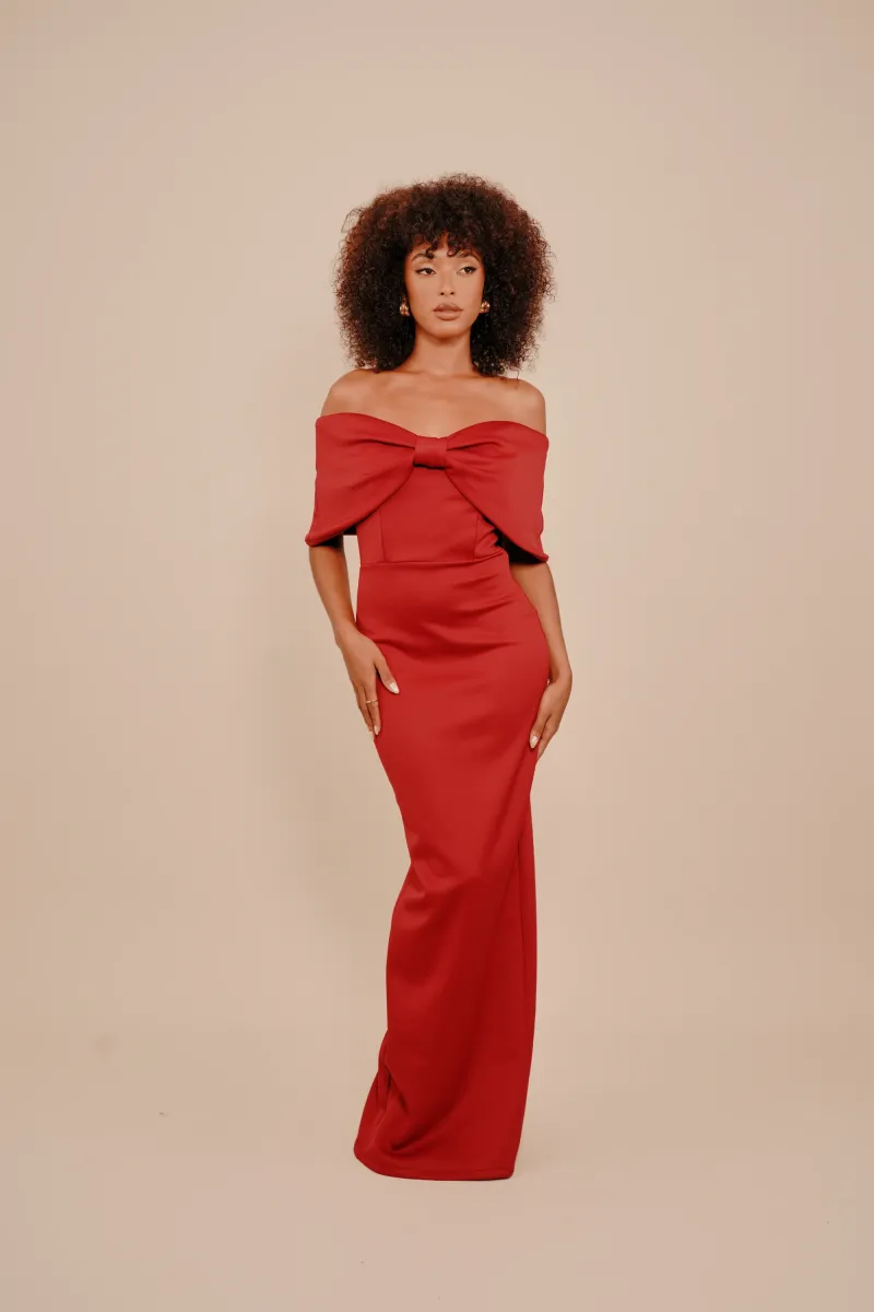 GRACE BOW - Ballkleid - cherry red