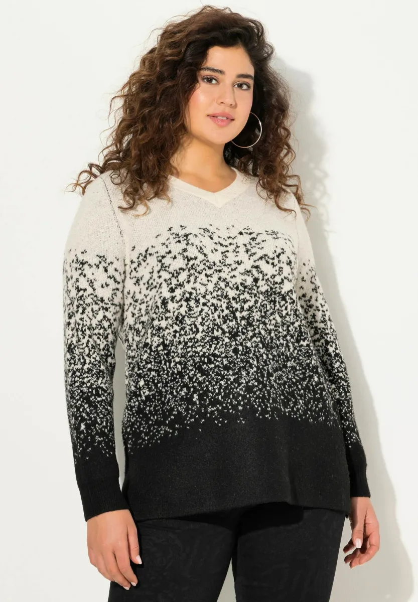 GRADIENT LONG SLEEVE V-NECK - Strickpullover - light champagne