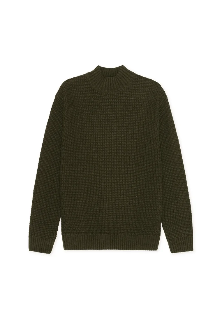 GRADY WAFFLE MOCKNECK - Strickpullover - duffel bag green