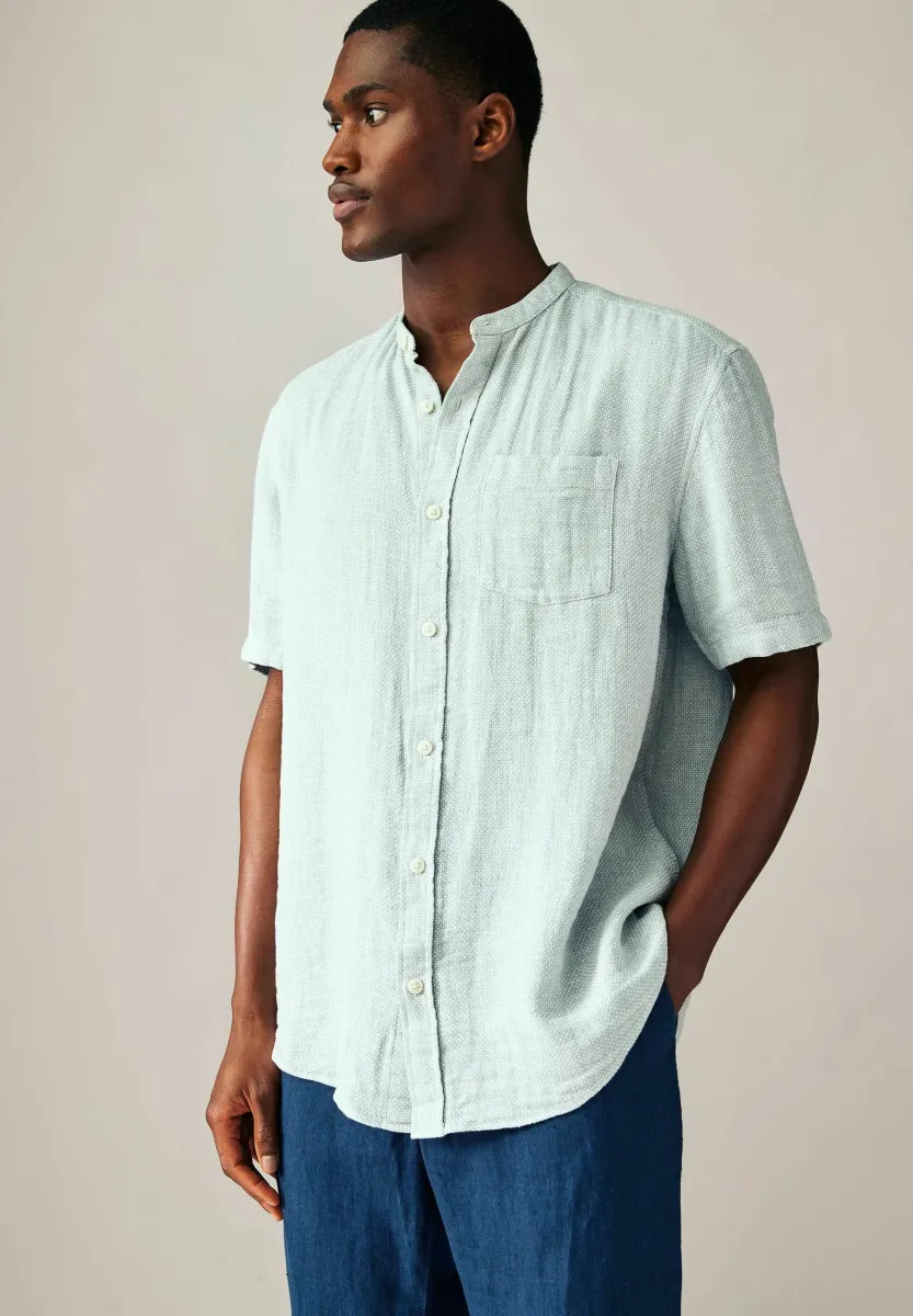 GRANDAD COLLAR FIT - SHORT SLEEVE - Hemd - grey