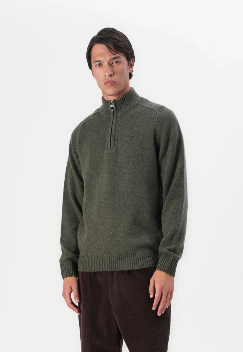 GRANGETOWN HALF ZIP JUMPER - Strickpullover - mid olive
