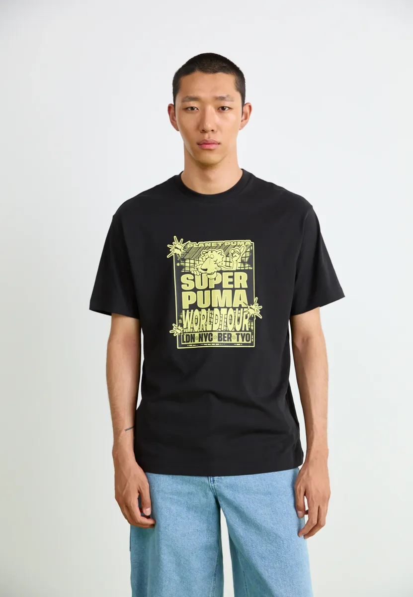 GRAPHIC SUPER WORLD TOUR RELAXED - T-Shirt print - black